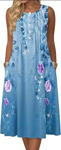 Summer Dresses for Women Flowy Aline Casual Midi Tank Dress Beach Boho Vacation Sundresses Shift Dress with Pockets