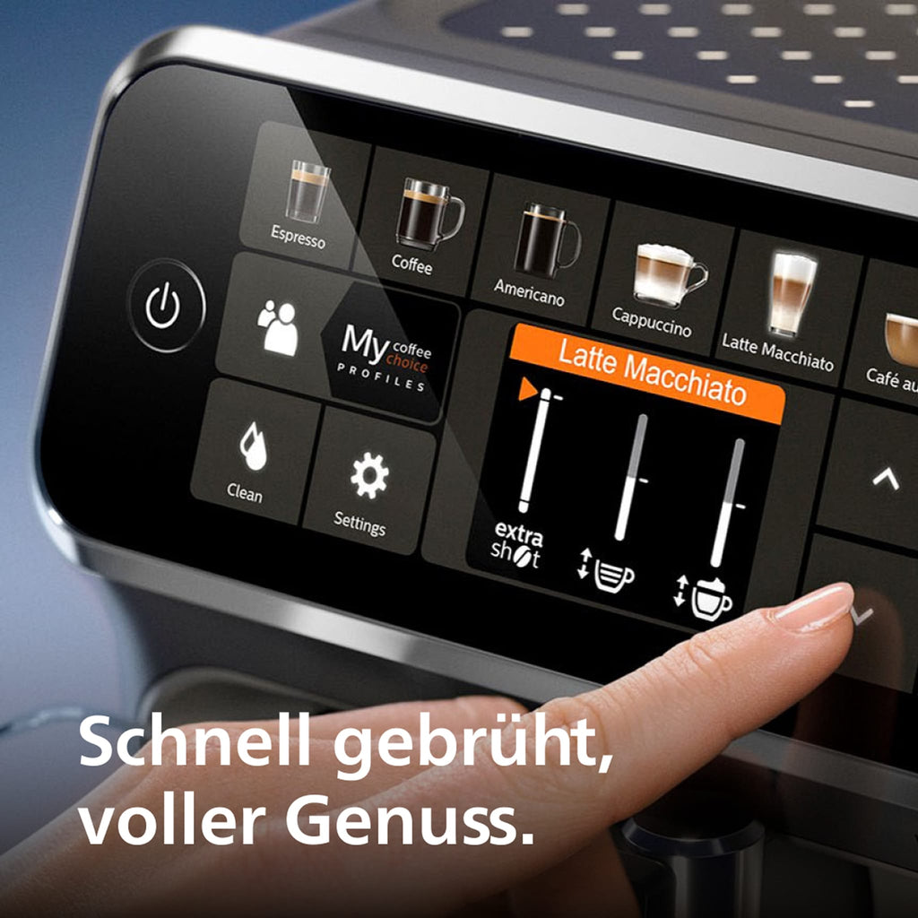 Philips 5400 Series EP5447/90 Kaffeevollautomaten, Espressomaschine, 1,8 l, Kaffeebohnen, Eingebautes Mahlwerk, 1500 W, Schwarz, Chrom